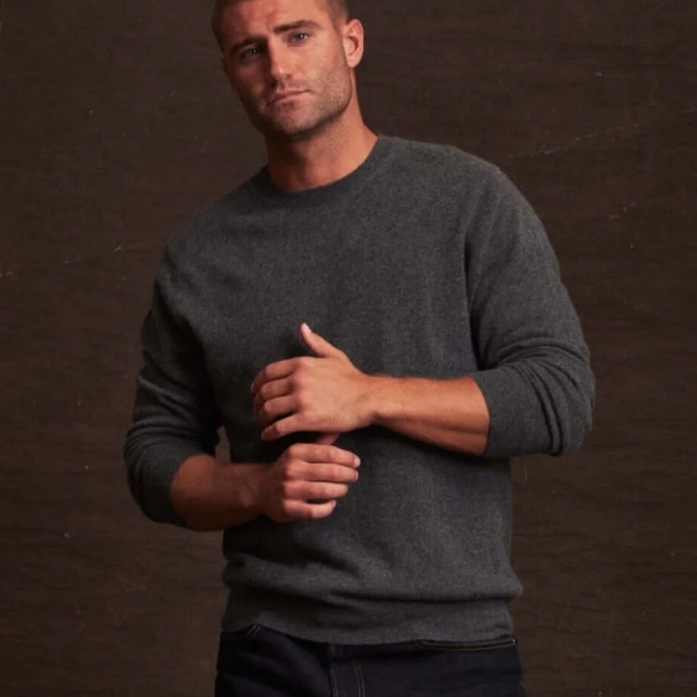 Faherty Charcoal Cashmere Blend Crewneck Sweater Men's‎ Large